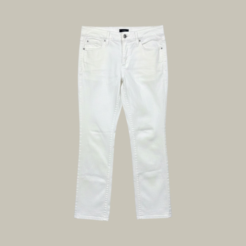 NYDJ‎ Not Your Daughter's Jeans Women 8 White Straight Denim Lift Tuck Trousers